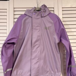 Girls Purple Helly Hansen Rain Jacket Size 6